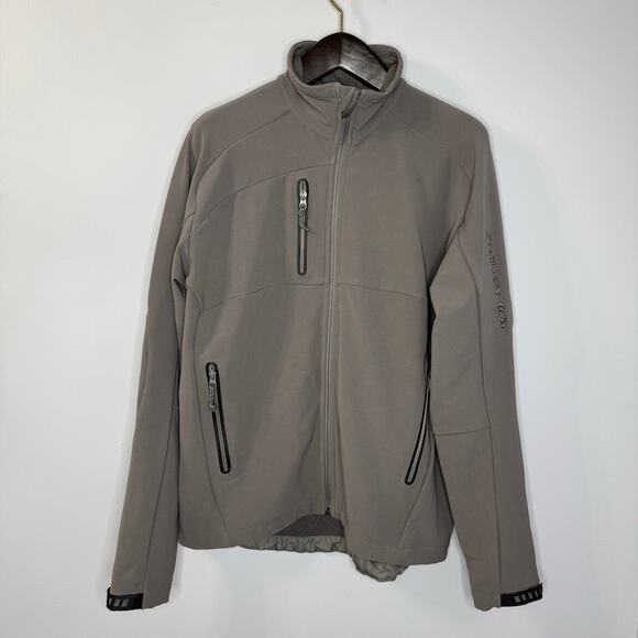 Salomon Gray Soft Shell Full Zip Jacket Grey Men's L